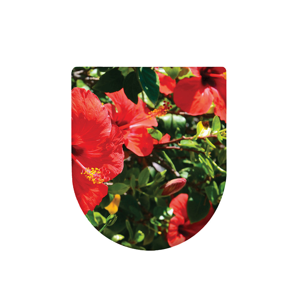 Red Hibiscus Flowers Print Toilet Lid Cover