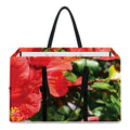 Red Hibiscus Flowers Print Utility Tote Bag