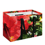 Red Hibiscus Flowers Print Utility Tote Bag