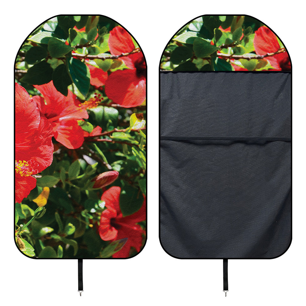 Red Hibiscus Flowers Print Waterproof Car Seat Cover
