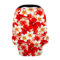 Red Hibiscus Plumeria Pattern Print Baby Seat Cover