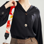 Red Hibiscus Plumeria Pattern Print Bag Strap