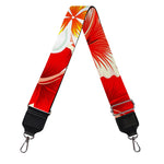 Red Hibiscus Plumeria Pattern Print Bag Strap