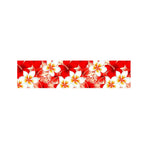 Red Hibiscus Plumeria Pattern Print Bed Runner
