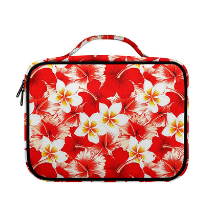 Red Hibiscus Plumeria Pattern Print Briefcase Bible Bag