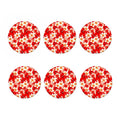 Red Hibiscus Plumeria Pattern Print Coaster Set