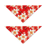 Red Hibiscus Plumeria Pattern Print Dog Bandana