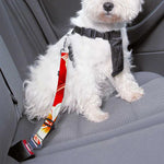 Red Hibiscus Plumeria Pattern Print Dog Seat Belt