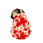 Red Hibiscus Plumeria Pattern Print Dog Zip Up Jacket