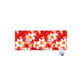 Red Hibiscus Plumeria Pattern Print Extended Mouse Pad