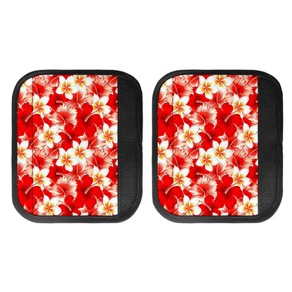 Red Hibiscus Plumeria Pattern Print Handle Covers