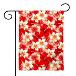 Red Hibiscus Plumeria Pattern Print House Flag