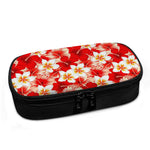 Red Hibiscus Plumeria Pattern Print Insulin Cooler Travel Case
