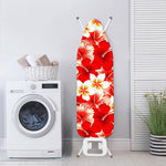 Red Hibiscus Plumeria Pattern Print Ironing Board Cover