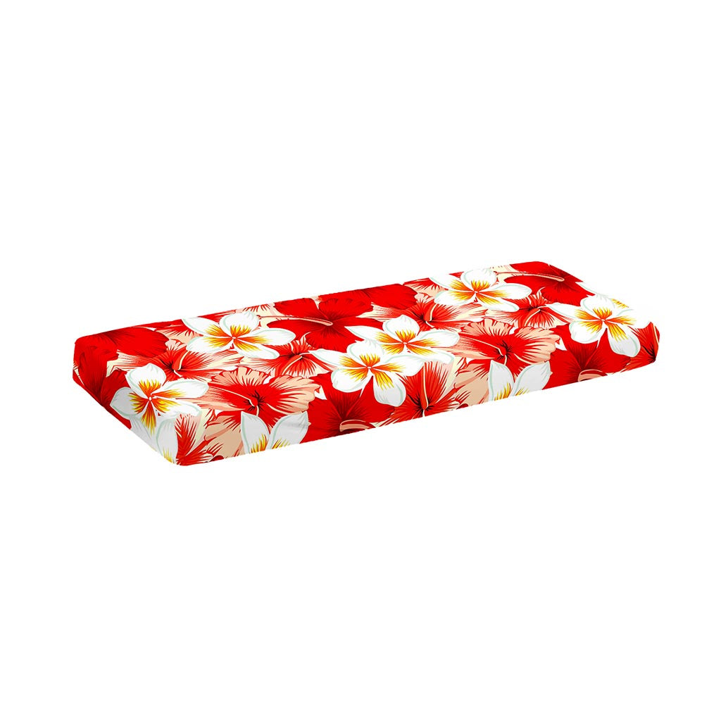 Red Hibiscus Plumeria Pattern Print Piano Keyboard Cover