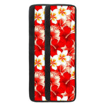 Red Hibiscus Plumeria Pattern Print Refrigerator Handle Covers