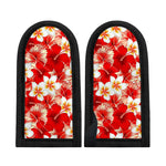 Red Hibiscus Plumeria Pattern Print Skillet Handle Cover