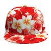 Red Hibiscus Plumeria Pattern Print Snapback Cap