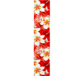 Red Hibiscus Plumeria Pattern Print Table Runner