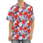 Red Hibiscus Tropical Pattern Print Aloha Shirt