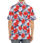 Red Hibiscus Tropical Pattern Print Aloha Shirt