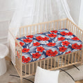 Red Hibiscus Tropical Pattern Print Baby Crib Sheet