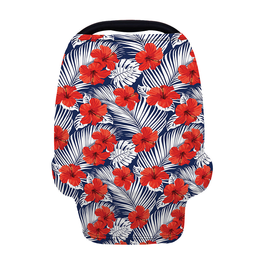 Red Hibiscus Tropical Pattern Print Baby Seat Cover