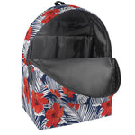 Red Hibiscus Tropical Pattern Print Backpack