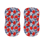 Red Hibiscus Tropical Pattern Print Bar Stool Covers
