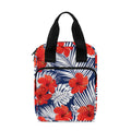 Red Hibiscus Tropical Pattern Print Bible Tote Bag