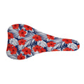 Red Hibiscus Tropical Pattern Print Bicycle Seat Cover