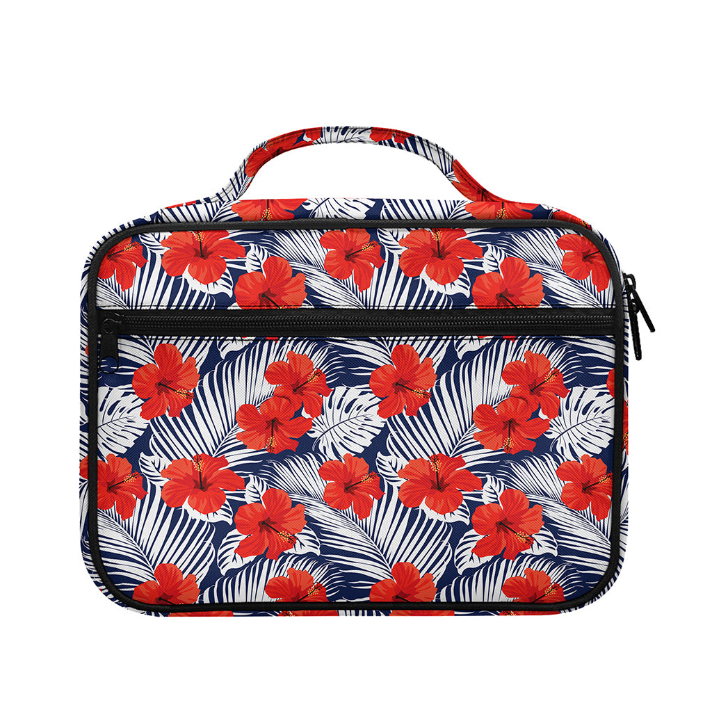Red Hibiscus Tropical Pattern Print Briefcase Bible Bag