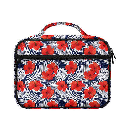 Red Hibiscus Tropical Pattern Print Briefcase Bible Bag