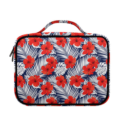 Red Hibiscus Tropical Pattern Print Briefcase Bible Bag
