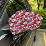 Red Hibiscus Tropical Pattern Print Car Side Mirror Covers
