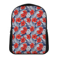 Red Hibiscus Tropical Pattern Print Casual Backpack