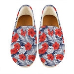 Red Hibiscus Tropical Pattern Print Casual Shoes