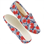 Red Hibiscus Tropical Pattern Print Casual Shoes