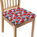 Red Hibiscus Tropical Pattern Print Chair Cushion Cover