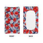 Red Hibiscus Tropical Pattern Print Changing Pad Cover