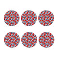 Red Hibiscus Tropical Pattern Print Coaster Set