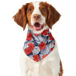 Red Hibiscus Tropical Pattern Print Dog Bandana