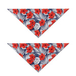Red Hibiscus Tropical Pattern Print Dog Bandana