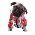 Red Hibiscus Tropical Pattern Print Dog Zip Up Hoodie