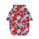 Red Hibiscus Tropical Pattern Print Dog Zip Up Hoodie