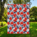 Red Hibiscus Tropical Pattern Print Garden Flag