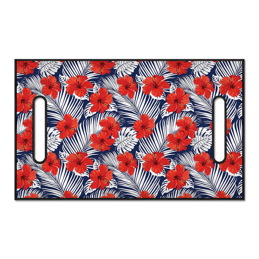 Red Hibiscus Tropical Pattern Print Golf Cart Seat Cover