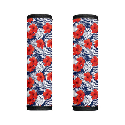 Red Hibiscus Tropical Pattern Print Handle Covers