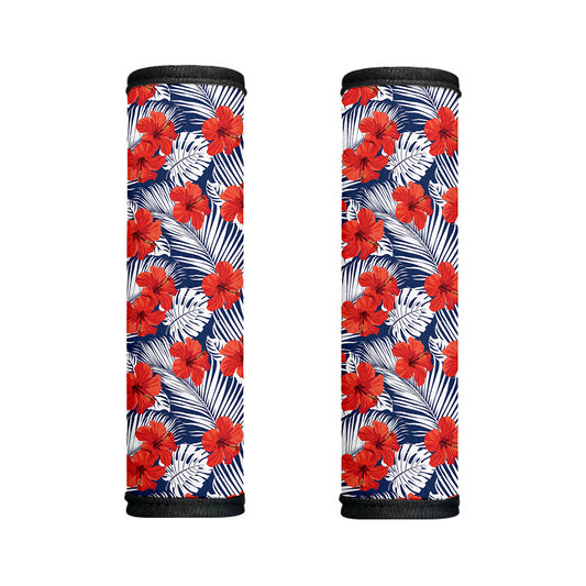 Red Hibiscus Tropical Pattern Print Handle Covers