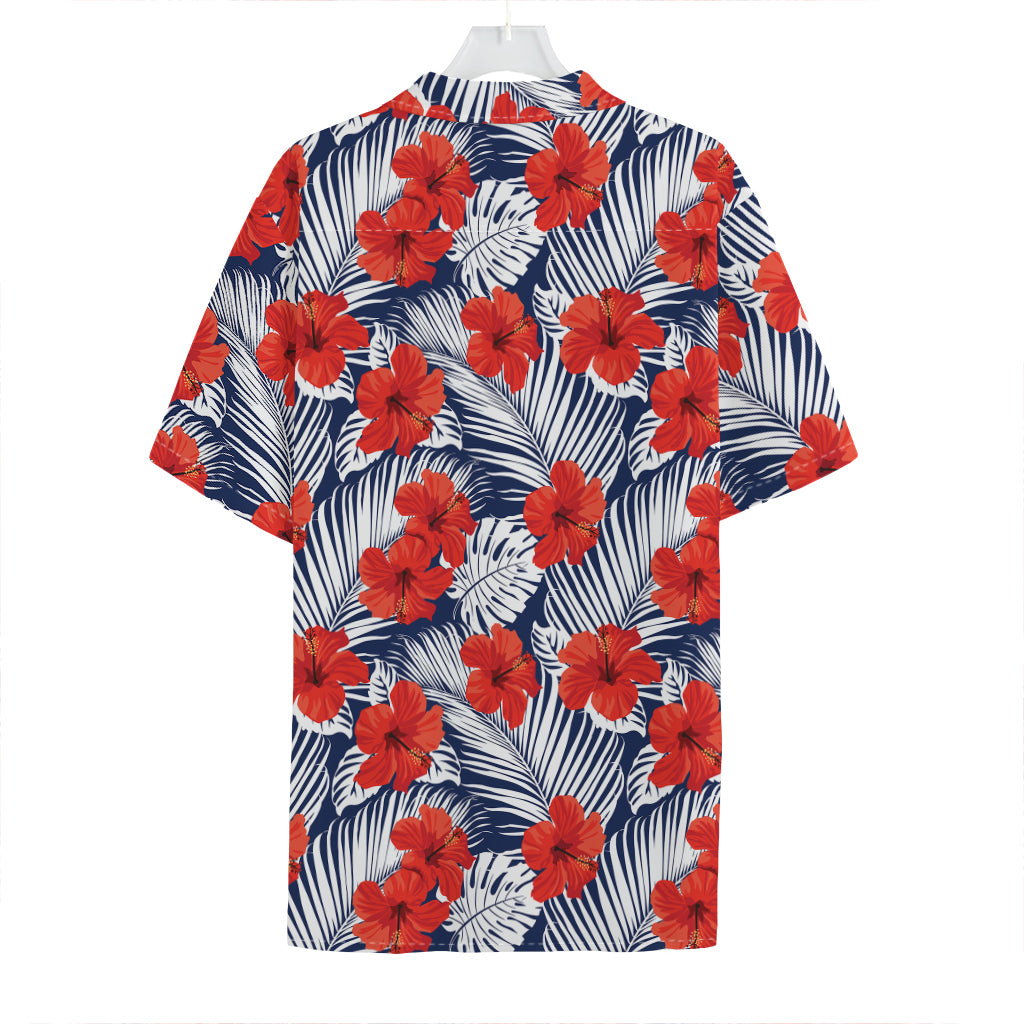 Red Hibiscus Tropical Pattern Print Hawaiian Shirt